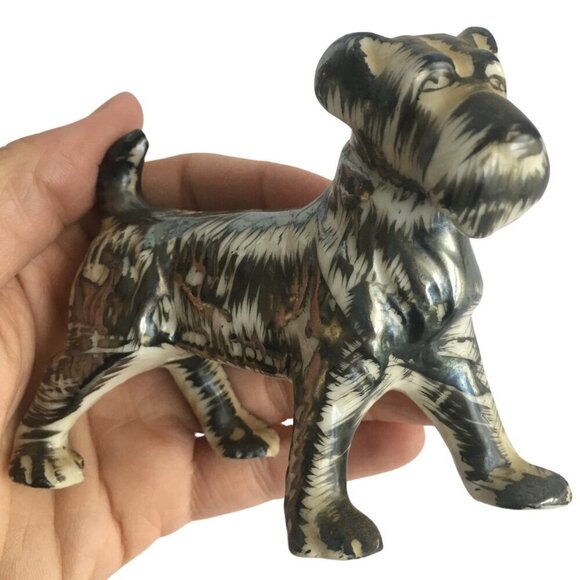 Other - Vintage Dog Figurine Statue - Black and White Terrier, Scottish, Japanese